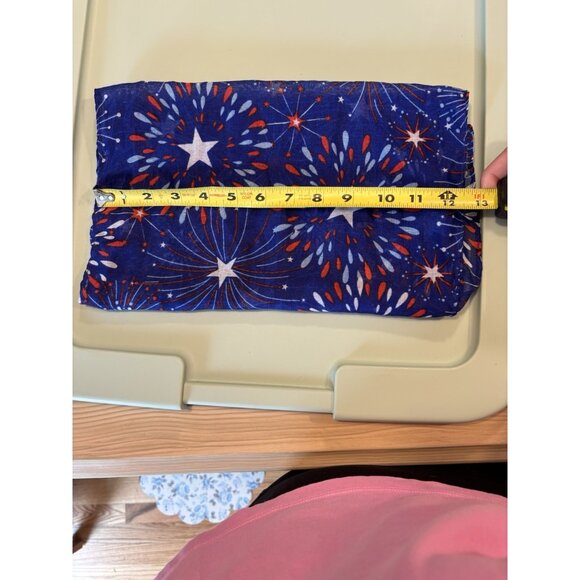 Red White Blue Scarf Lightweight Star Firework USA Celebrate Holiday Summer Fun - Picture 6 of 6